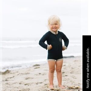 Kids Swim Wetsuit in Black and Cream